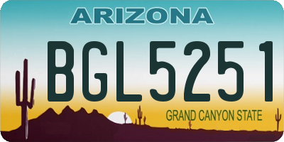 AZ license plate BGL5251