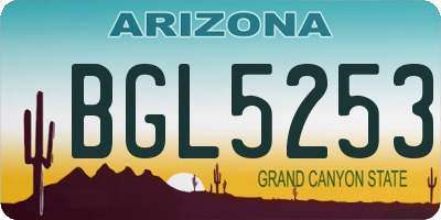 AZ license plate BGL5253