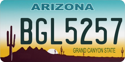 AZ license plate BGL5257