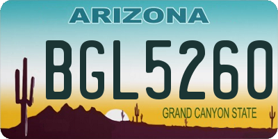 AZ license plate BGL5260
