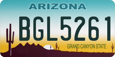 AZ license plate BGL5261