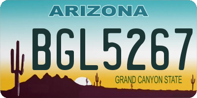 AZ license plate BGL5267