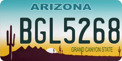 AZ license plate BGL5268