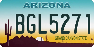 AZ license plate BGL5271