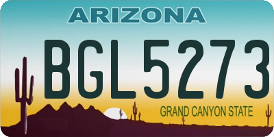 AZ license plate BGL5273