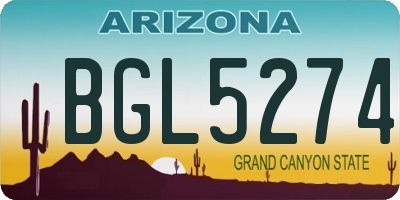 AZ license plate BGL5274