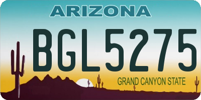 AZ license plate BGL5275