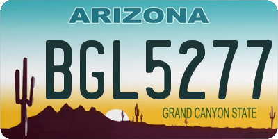 AZ license plate BGL5277