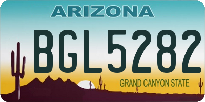 AZ license plate BGL5282