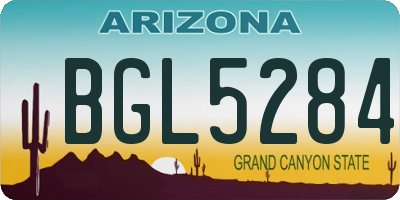 AZ license plate BGL5284