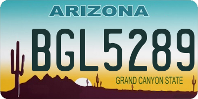 AZ license plate BGL5289