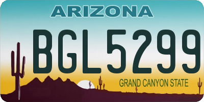 AZ license plate BGL5299