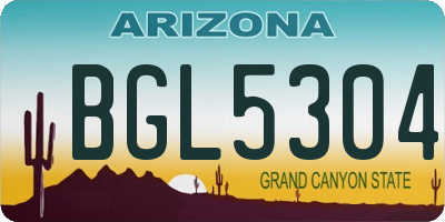 AZ license plate BGL5304