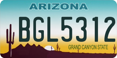 AZ license plate BGL5312