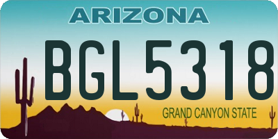 AZ license plate BGL5318
