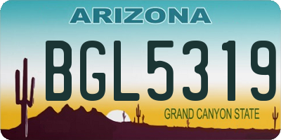 AZ license plate BGL5319