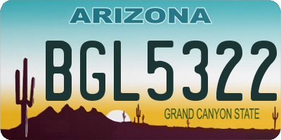 AZ license plate BGL5322