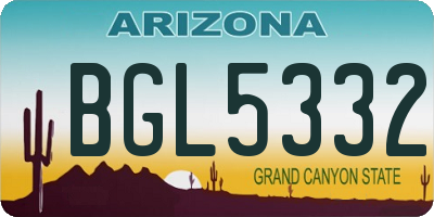 AZ license plate BGL5332
