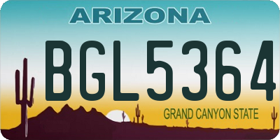 AZ license plate BGL5364