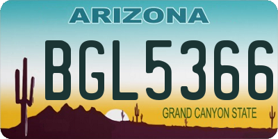 AZ license plate BGL5366