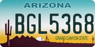 AZ license plate BGL5368