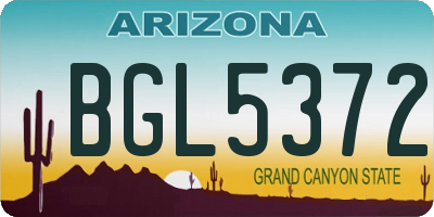 AZ license plate BGL5372