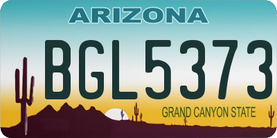 AZ license plate BGL5373