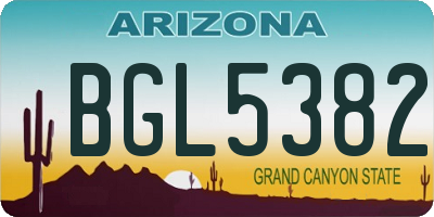 AZ license plate BGL5382