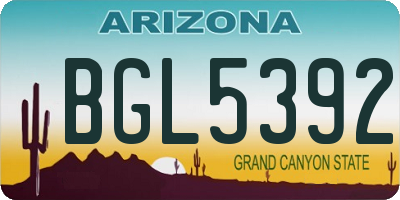 AZ license plate BGL5392