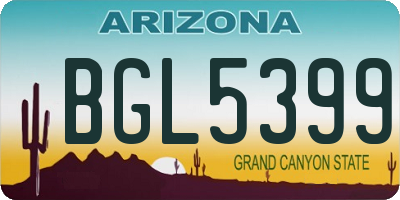 AZ license plate BGL5399