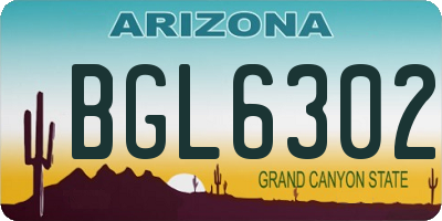 AZ license plate BGL6302