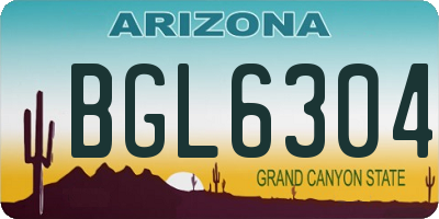 AZ license plate BGL6304