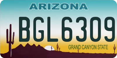 AZ license plate BGL6309