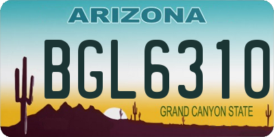 AZ license plate BGL6310