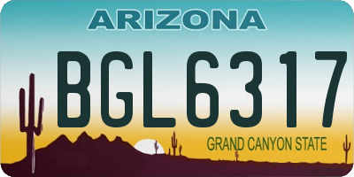 AZ license plate BGL6317