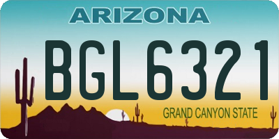 AZ license plate BGL6321