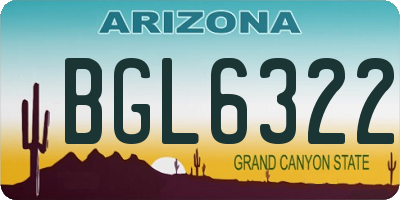 AZ license plate BGL6322