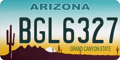 AZ license plate BGL6327