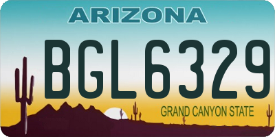 AZ license plate BGL6329