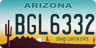 AZ license plate BGL6332