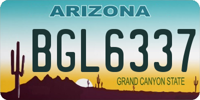 AZ license plate BGL6337