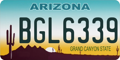 AZ license plate BGL6339