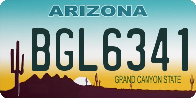 AZ license plate BGL6341