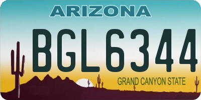 AZ license plate BGL6344