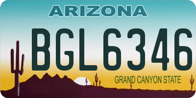 AZ license plate BGL6346