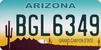 AZ license plate BGL6349