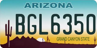 AZ license plate BGL6350