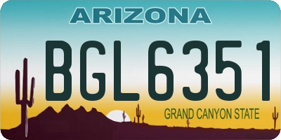 AZ license plate BGL6351
