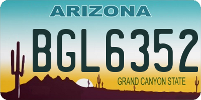AZ license plate BGL6352
