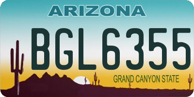 AZ license plate BGL6355
